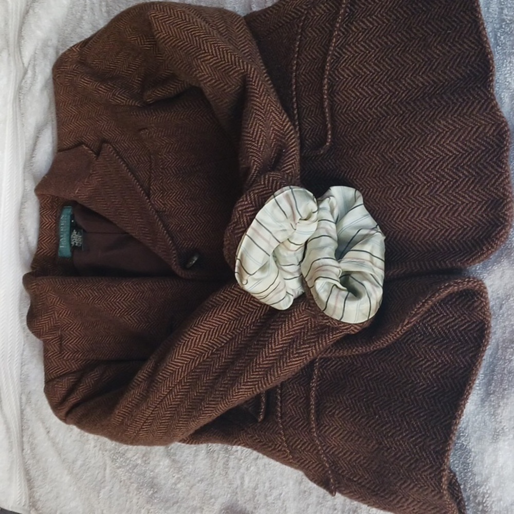 Ralph Lauren Brown Tweed Blazer